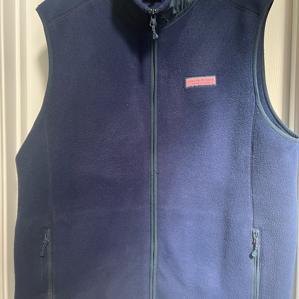 Vineyard Vines Dark Blue Fleece Vest L